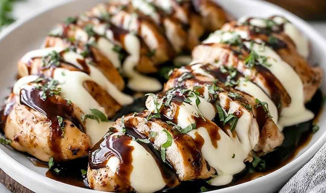 Balsamic Baked Chicken Breast with Mozzarella Cheese