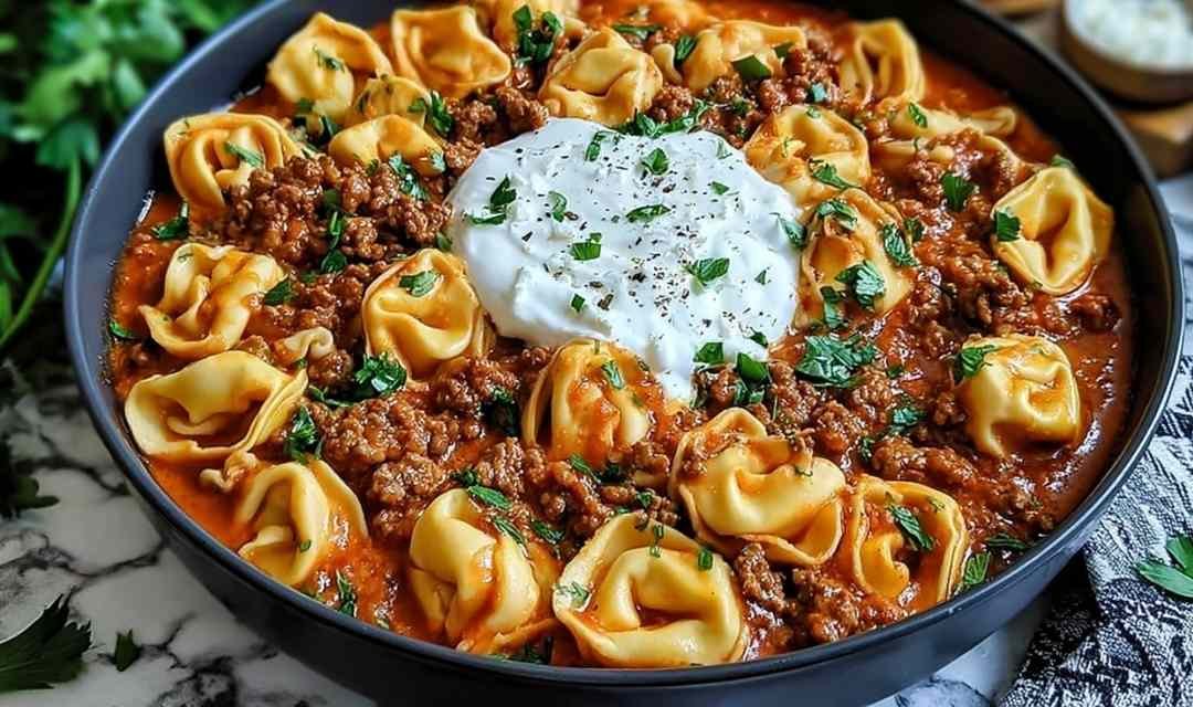 Cheesy Beef Enchilada Tortellini