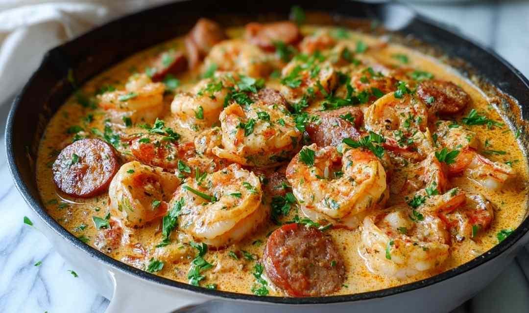 Keto Shrimp and Sausage Skillet