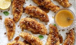 Hot Honey Pretzel Chicken Fingers Hot Honey Pretzel Chicken Fingers - Crispy Baked Chicken Recipe