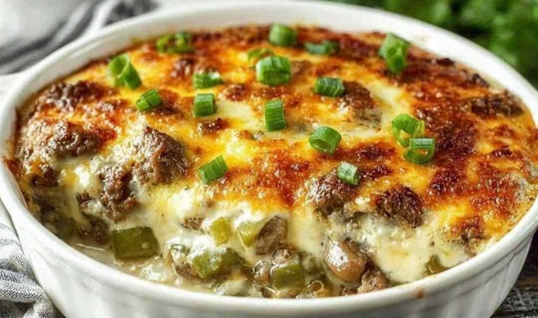 Low Carb Philly Cheesesteak Casserole