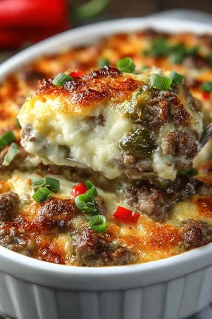 Low Carb Philly Cheesesteak Casserole