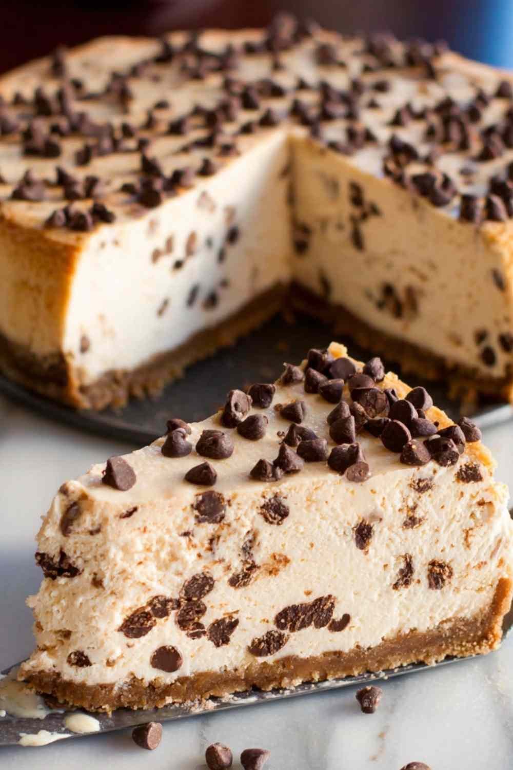 Creamy protein cheesecake slice on a white plate with fresh berry topping