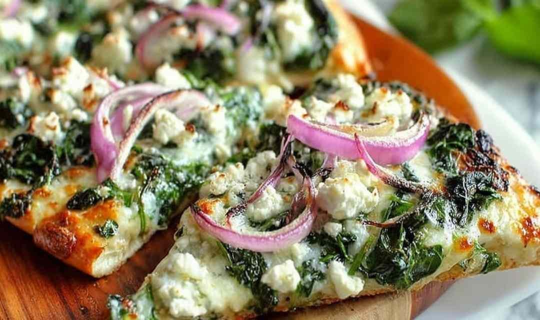 Spinach and Feta Flatbread Pizza