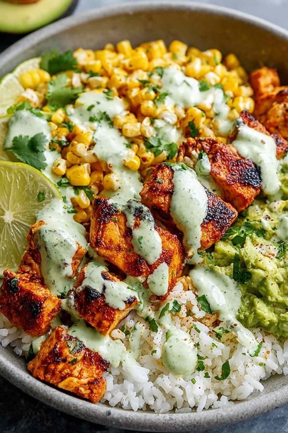 Street Corn Chicken Rice Bowl