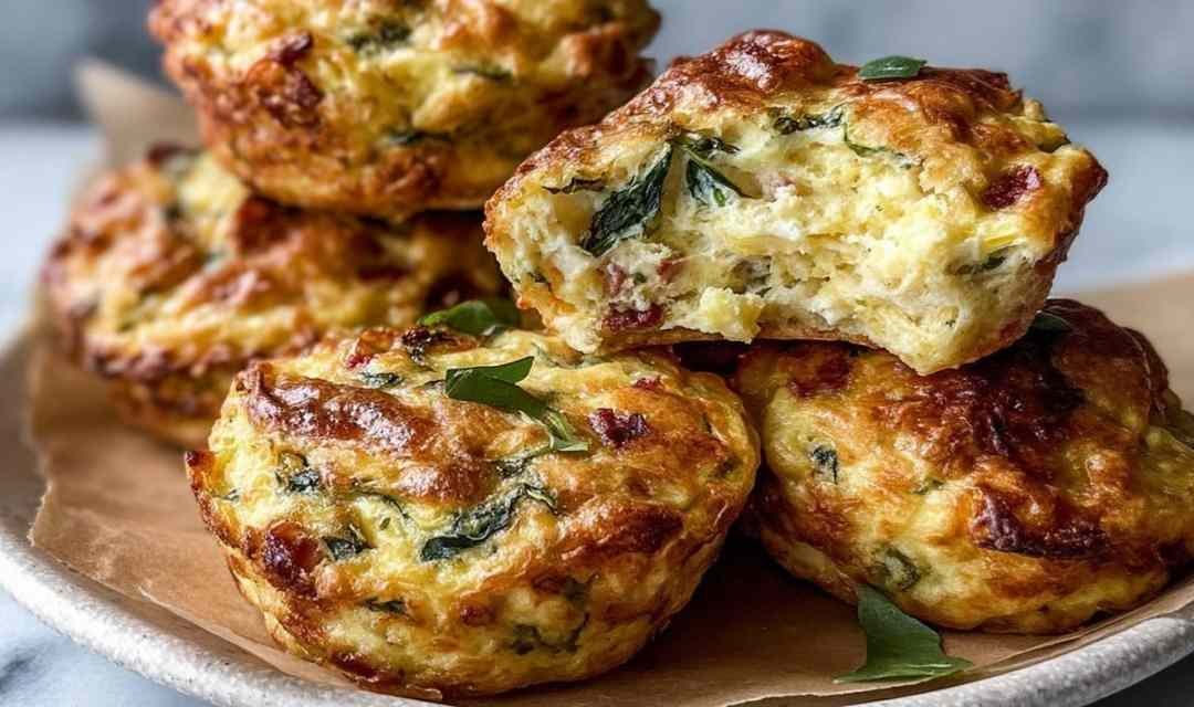 Easy Sun Dried Tomato and Spinach Egg Biscuits