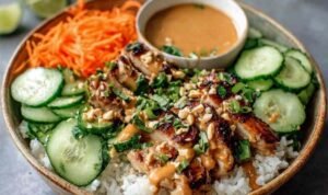 Thai Peanut Chicken Buddha Bowl