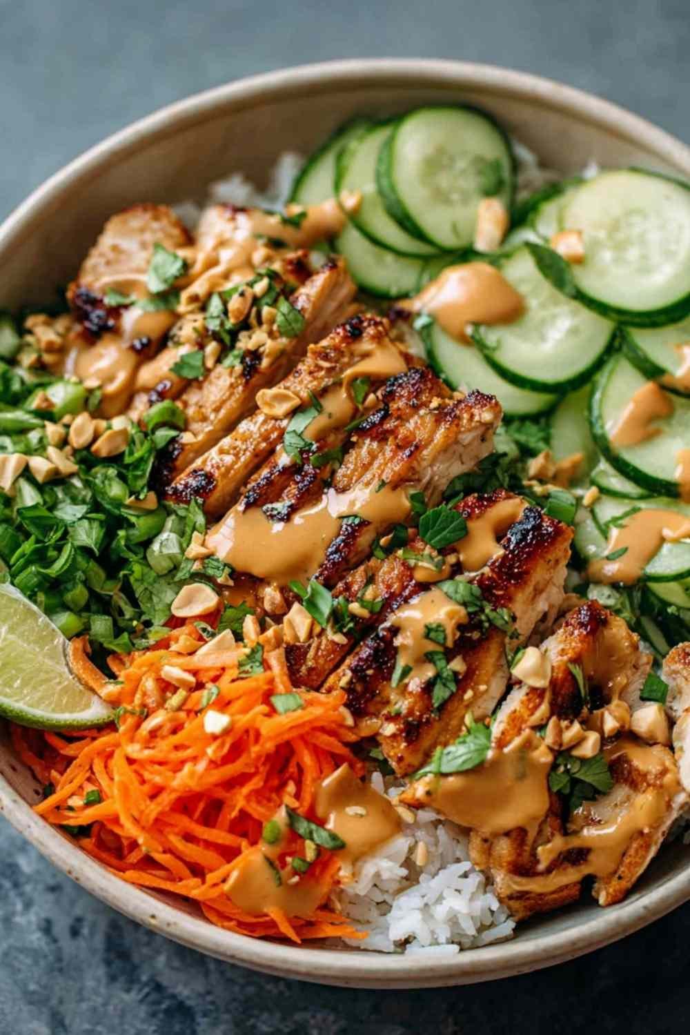 Thai Peanut Chicken Buddha Bowl