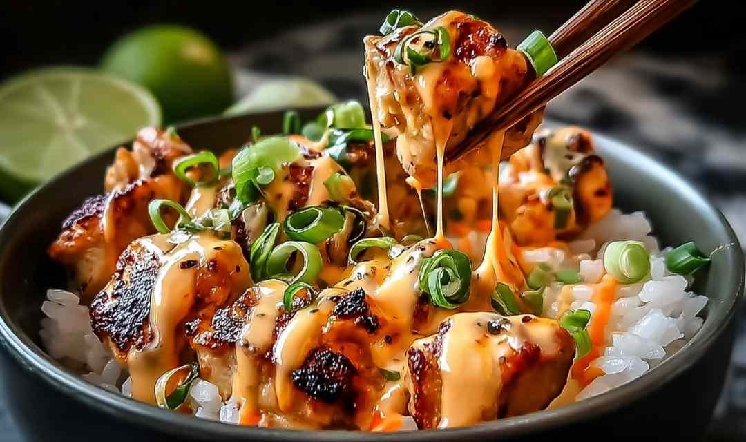 Sweet Chili Chicken Bowl with Coconut Lime Drizzle