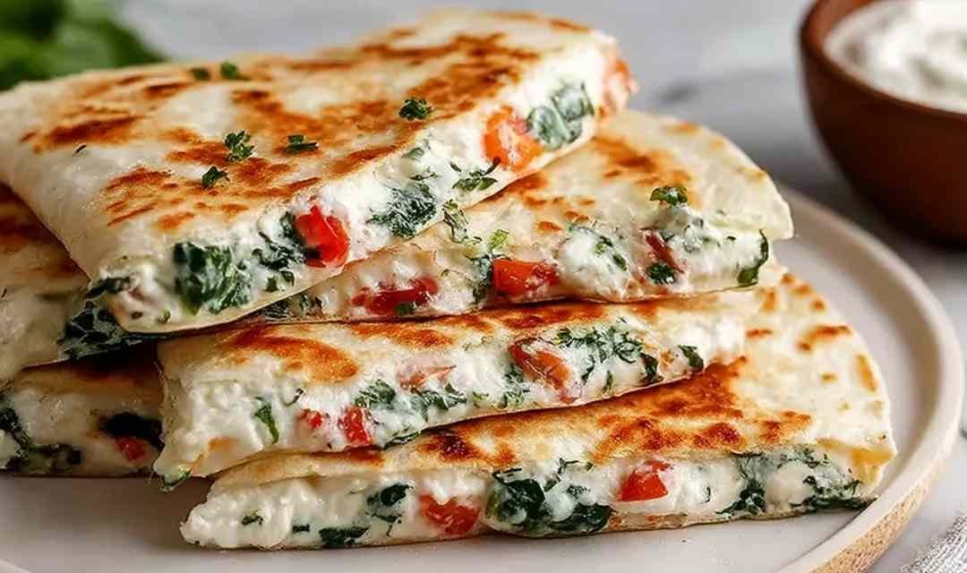 Cheesy Mediterranean Quesadilla