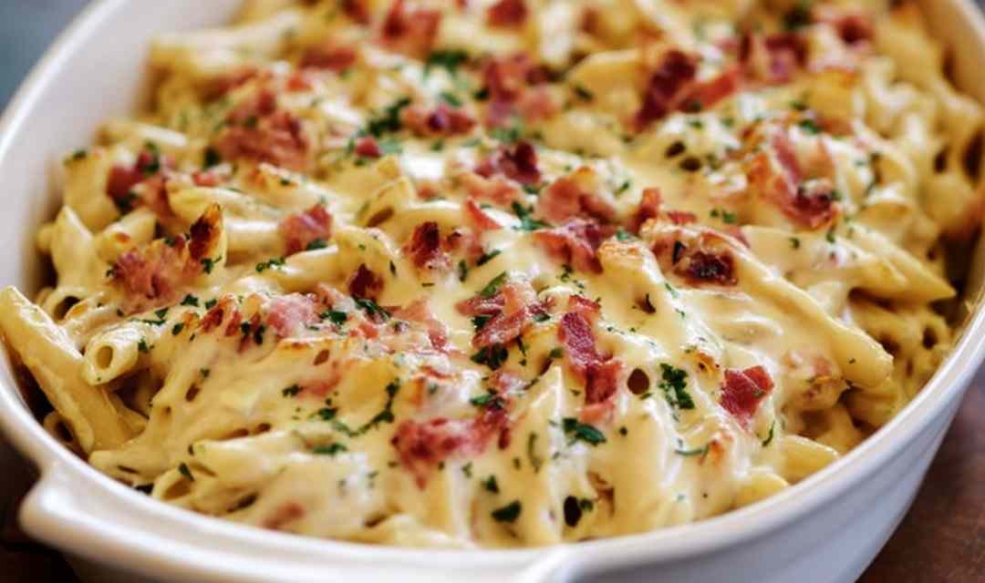 Chicken Bacon Ranch Baked Penne