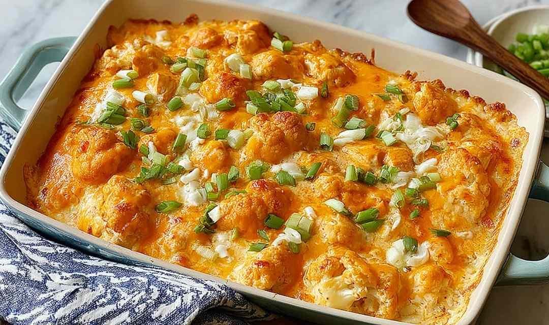 Buffalo Chicken Cauliflower Casserole